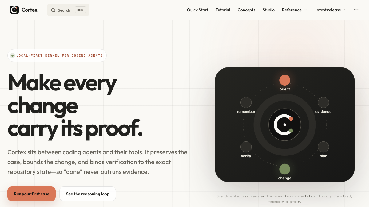 Interface preview for cortex