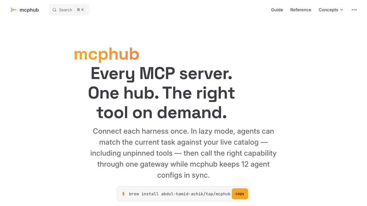 Interface preview for mcphub